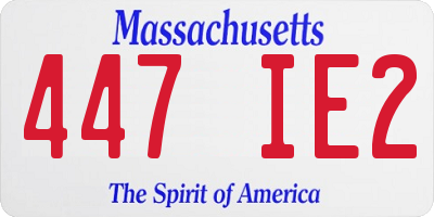 MA license plate 447IE2
