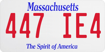 MA license plate 447IE4