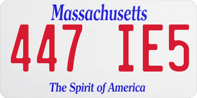MA license plate 447IE5