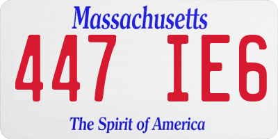 MA license plate 447IE6