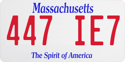 MA license plate 447IE7