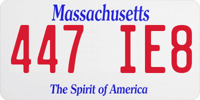 MA license plate 447IE8
