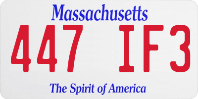 MA license plate 447IF3