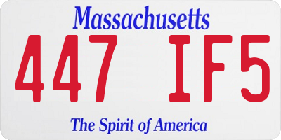 MA license plate 447IF5