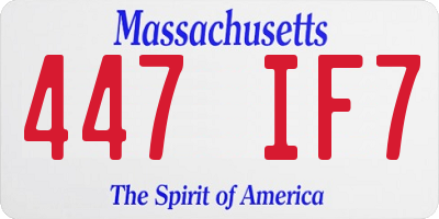 MA license plate 447IF7