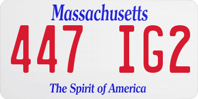 MA license plate 447IG2
