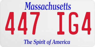 MA license plate 447IG4