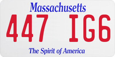 MA license plate 447IG6