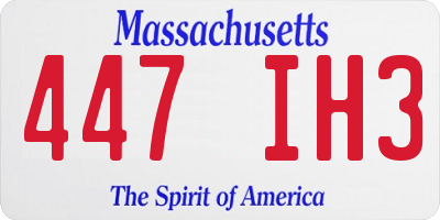 MA license plate 447IH3