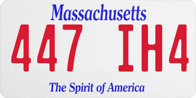 MA license plate 447IH4
