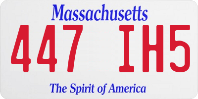 MA license plate 447IH5