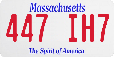 MA license plate 447IH7