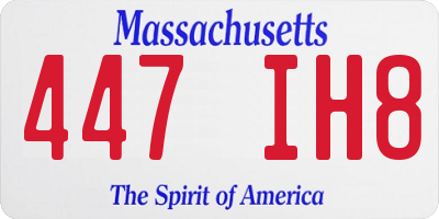 MA license plate 447IH8
