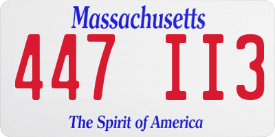 MA license plate 447II3
