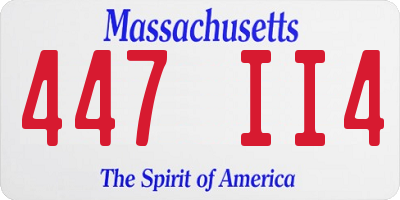 MA license plate 447II4