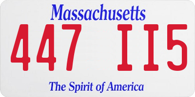 MA license plate 447II5