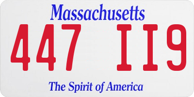 MA license plate 447II9