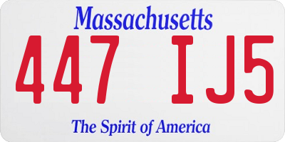 MA license plate 447IJ5