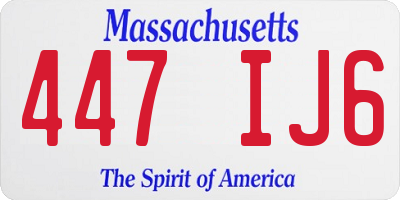 MA license plate 447IJ6