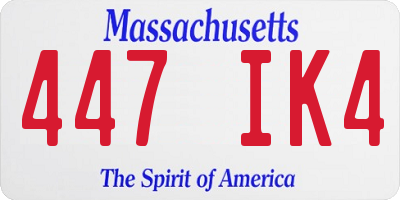 MA license plate 447IK4
