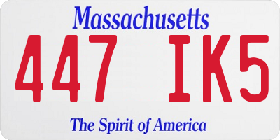 MA license plate 447IK5