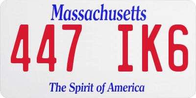 MA license plate 447IK6