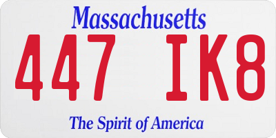 MA license plate 447IK8