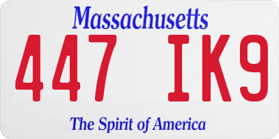 MA license plate 447IK9
