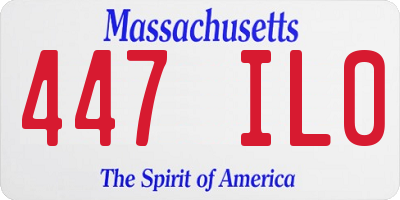 MA license plate 447IL0