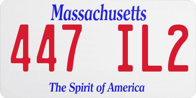 MA license plate 447IL2