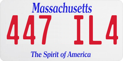 MA license plate 447IL4