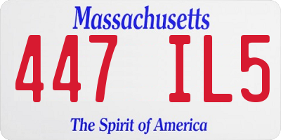 MA license plate 447IL5