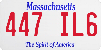 MA license plate 447IL6