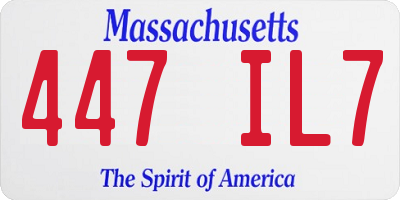 MA license plate 447IL7