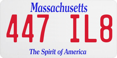 MA license plate 447IL8