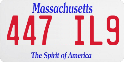 MA license plate 447IL9