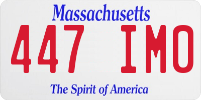 MA license plate 447IM0
