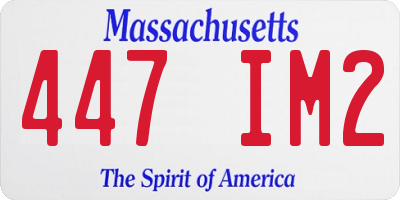 MA license plate 447IM2