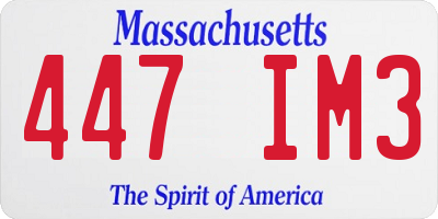 MA license plate 447IM3
