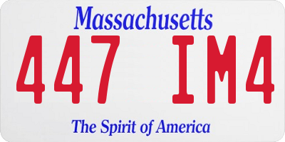 MA license plate 447IM4