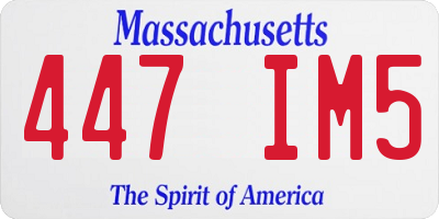 MA license plate 447IM5