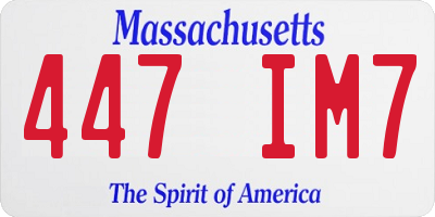 MA license plate 447IM7