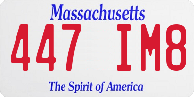 MA license plate 447IM8
