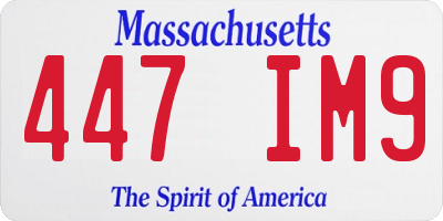 MA license plate 447IM9