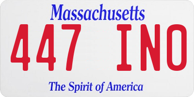 MA license plate 447IN0