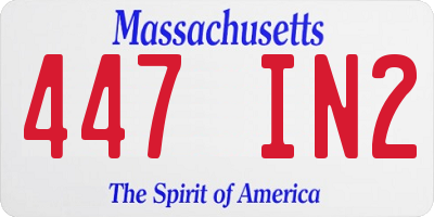 MA license plate 447IN2