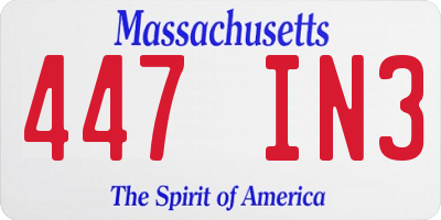 MA license plate 447IN3