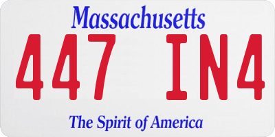 MA license plate 447IN4