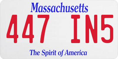 MA license plate 447IN5