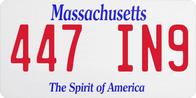 MA license plate 447IN9